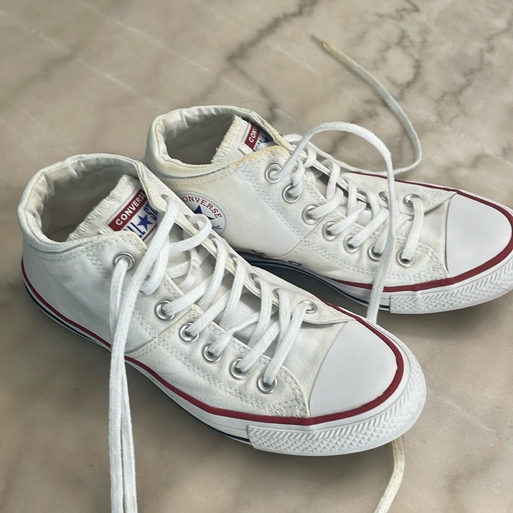 White mid-top Converse- Women’s size 8! Purchase a few weeks ago from a Posher!